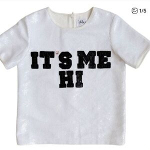 White Sequin Kids Top “It’s me hi”